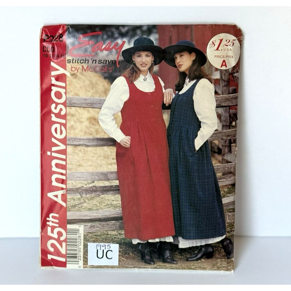 McCall's Women's Sewing Pattern 228 Jumper & Petticoat Cottagecore Sz 10 - 16